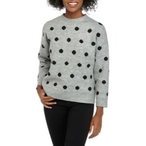 CHELSEA & THEODORE | Gray Polka Dot Sweater | S